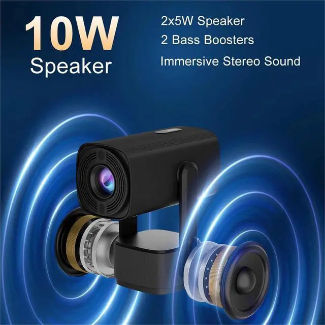 Alt view image 4 of 5 - Mini Projector, Projector 4K HD Bluetooth for Cinema Outdoor Proyector With RGB Light Speaker ,Indoor & Outdoor Use