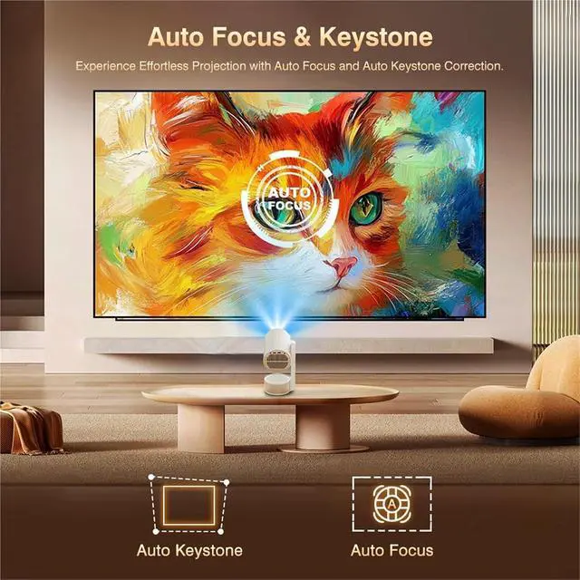 Alt view image 3 of 6 - Mini Projector, Mini Projector 4K Video Portable Auto Smart Home Full HD 1080P Theater Cinema ,Indoor & Outdoor Use