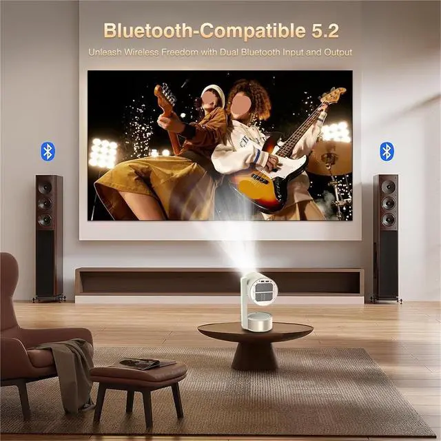 Alt view image 5 of 6 - Mini Projector, Mini Projector 4K Video Portable Auto Smart Home Full HD 1080P Theater Cinema ,Indoor & Outdoor Use
