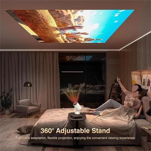 Alt view image 6 of 6 - Mini Projector, Mini Projector 4K Video Portable Auto Smart Home Full HD 1080P Theater Cinema ,Indoor & Outdoor Use