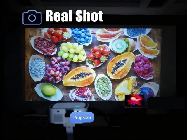 Alt view image 5 of 5 - Mini Projector, Projector 40000 Lumens Full HD 1080P 4K Support WiFi 6 Home 3D Theater Outdoor for Movie Home Outdoor