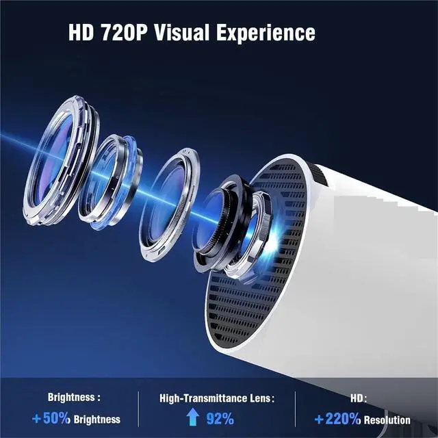 Alt view image 4 of 5 - Mini Projector, Projector PRO 4K Wifi6 BT5.0 1080P 1280*720P Home Cinema Outdoor Projetor ,Indoor & Outdoor Use