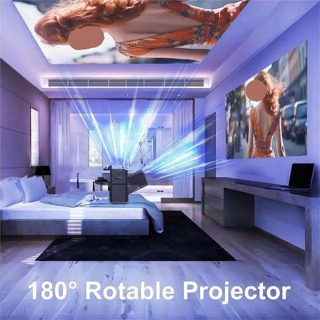Alt view image 6 of 7 - Mini Projector, 4K Projector Native 1080P 390ANSI HY320 Dual Wifi6 BT5.0 1920*1080P Cinema Portable Projetor ,Indoor & Outdoor Use
