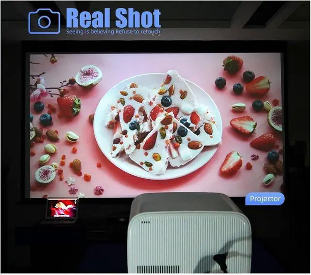 Alt view image 3 of 7 - Mini Projector, 1080P 800Ansi Mini Projector Auto Projecteur 4K Video Home Theater Portable Beamer ,Indoor & Outdoor Use