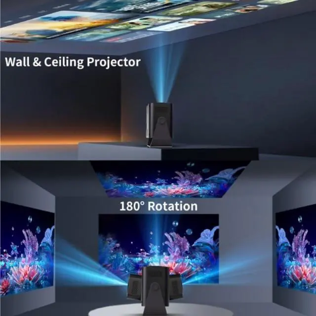 Alt view image 3 of 5 - Wireless Multi Screen Projector Home Bedroom High Definition 720P for Clear Picture Quality