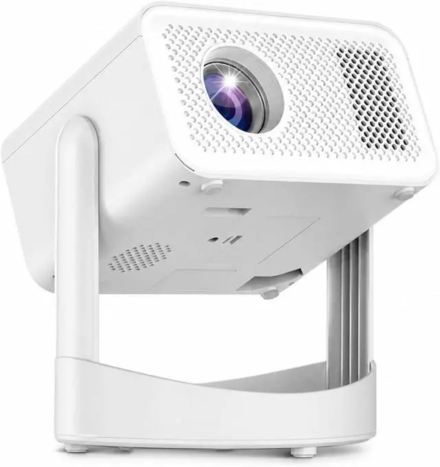 Alt view image 2 of 5 - Mini Projector HT23 Native 1080P 650ANSI 4K Android 11 360° Projector With Auto Air Mouse WiFi 6 BT5.2 Portable Outdoor for Movie Home Outdoor(White)