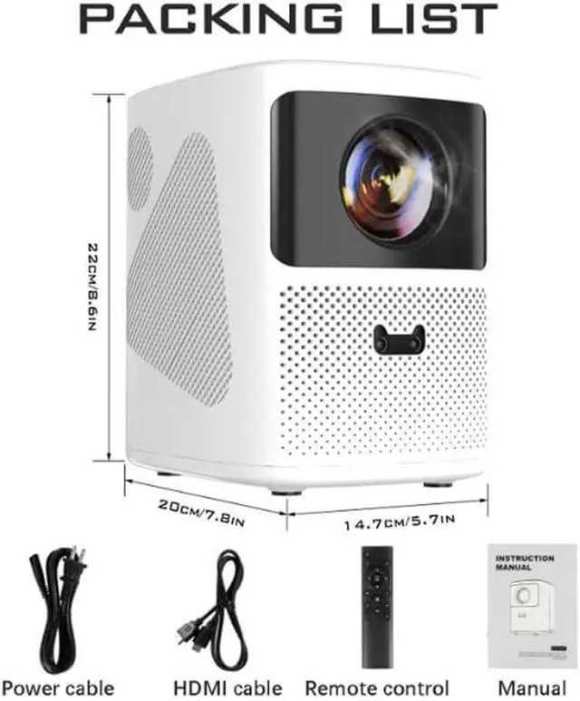 Alt view image 5 of 5 - Projector for Home Use with 1080p Ultra Clear Wireless Automatic Focusing Function