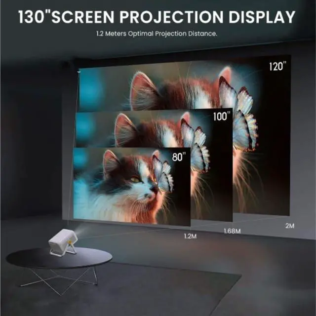 Alt view image 4 of 6 - High Definition Intelligent Projector for Living Room Wall Projection Portable