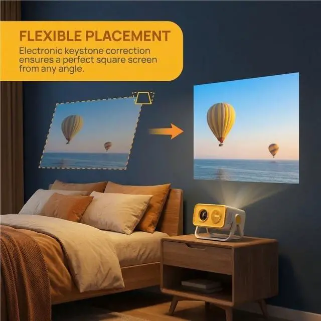 Alt view image 2 of 6 - Projector High Definition Wireless Multi Screen Home Bedroom 720P