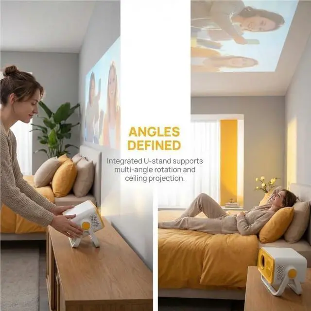 Alt view image 5 of 6 - Projector High Definition Wireless Multi Screen Home Bedroom 720P