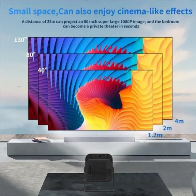Alt view image 7 of 7 - WWireless Multi Screen Projector Home Portable High Definition