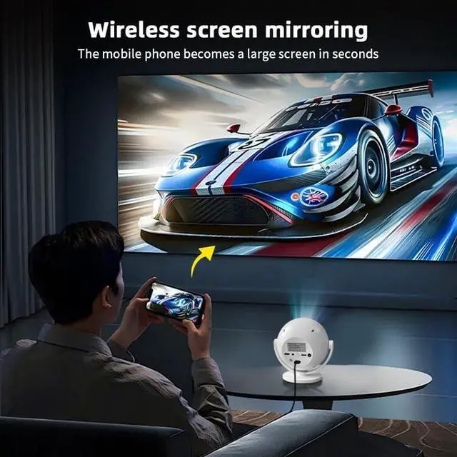 Alt view image 4 of 6 - High Definition Intelligent Projector with 360° Rotation for Home Office Wireless Screen Projection