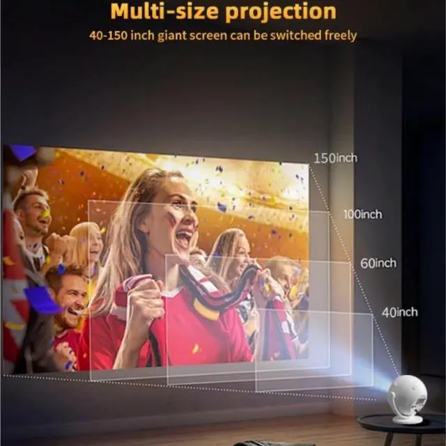 Alt view image 5 of 6 - High Definition Intelligent Projector with 360° Rotation for Home Office Wireless Screen Projection