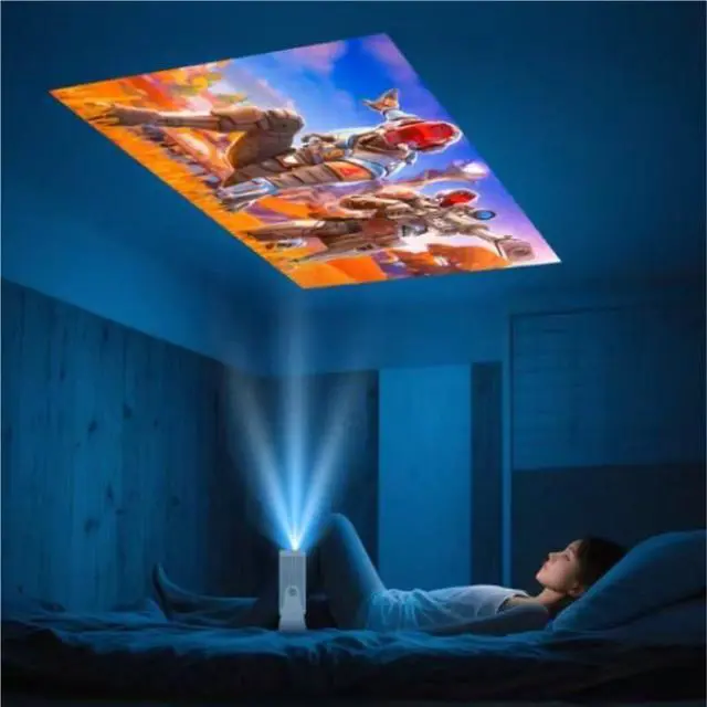 Alt view image 2 of 7 - 1080p High Definition Home Bedroom Wall Mounted Portable Projector for Projection
