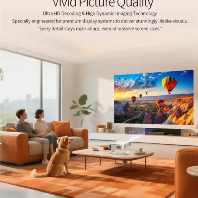 Alt view image 6 of 7 - 1080p High Definition Home Bedroom Wall Mounted Portable Projector for Projection