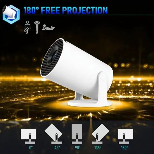 Alt view image 2 of 6 - Projector High Definition Short Throw Wall Projection Portable
