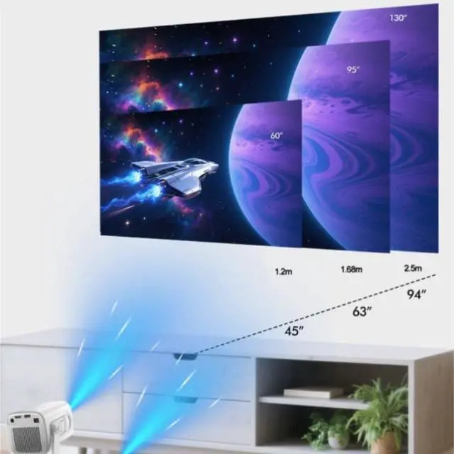 Alt view image 3 of 5 - Projector Intelligent High Definition 4K Automatic Focusing Home