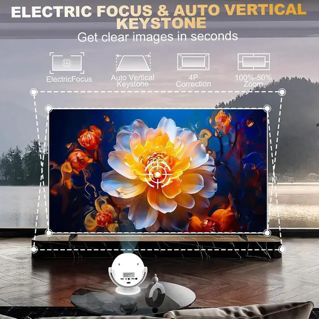 Alt view image 2 of 4 - 1080P Projector, 400 Lumens Brightness Indoor Outdoor Portable Projector, Cinema Quality Viewing for Home Entertainment