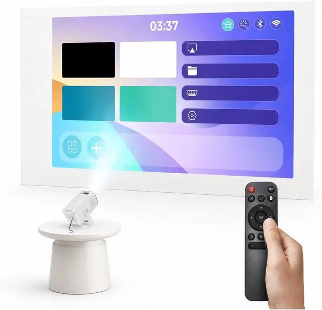 Alt view image 3 of 6 - Mini Projector Smart Mini Projector 1080P 4K Support With WiFi 6 & BT 5.4 for Movie Home Outdoor
