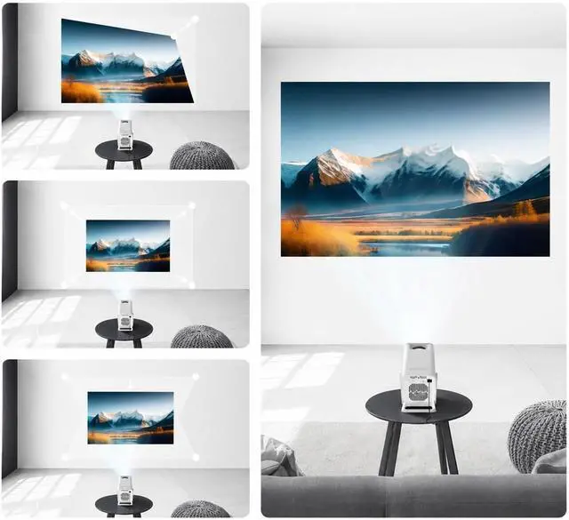 Alt view image 4 of 6 - Mini Projector Smart Mini Projector 1080P 4K Support With WiFi 6 & BT 5.4 for Movie Home Outdoor