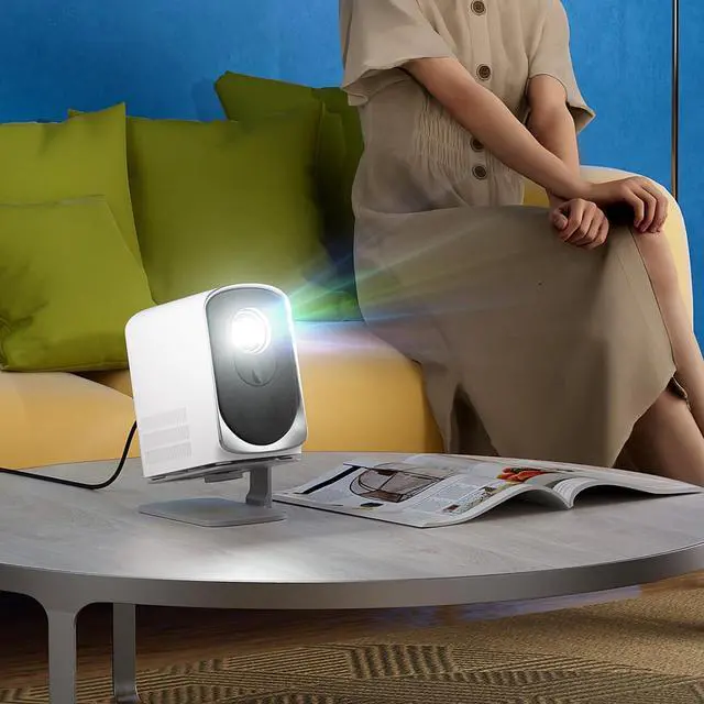 Alt view image 6 of 7 - Portable HD Projector, 1080P Supported, Android 11.0, 1GB Cache 8GB Memory, Built in Speaker, Wireless Mirroring, for Home Outdoor Movie