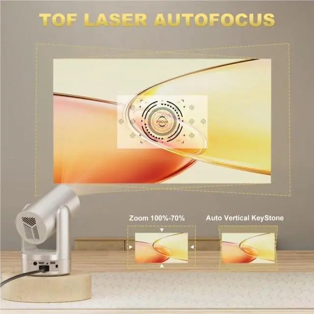 Alt view image 3 of 6 - Projector Fully Automatic Focusing 1080P Home Use