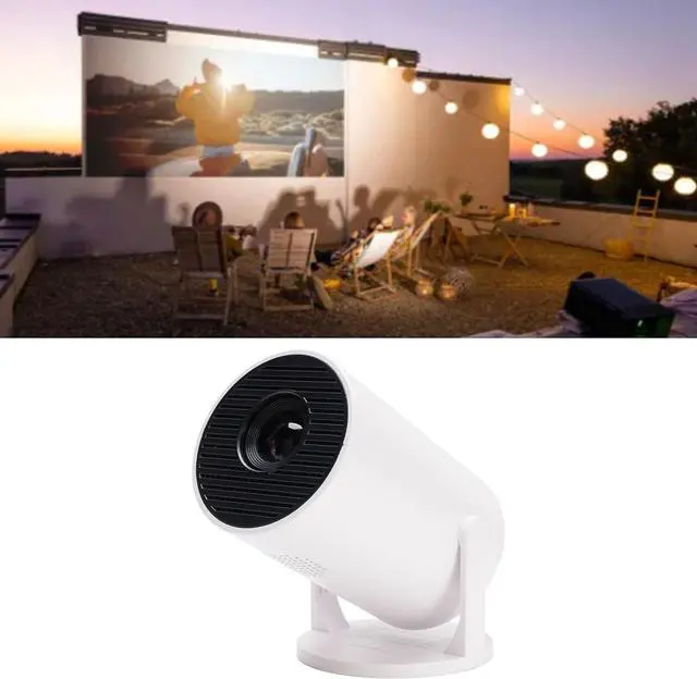 Alt view image 3 of 7 - Portable Projector, Full HD 150 ANSI 8000 WiFi Bluetooth Movie Projector with Auto Keystone Correction, for Home Theater (White)