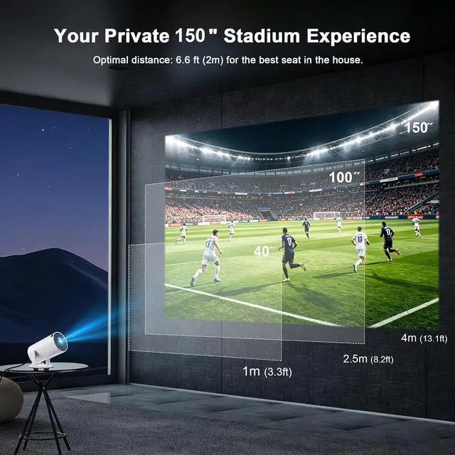 Alt view image 2 of 7 - Home Cinema & Memories Kit: X8 180° Rotatable Smart Projector & Retro Digital Camera Bundle