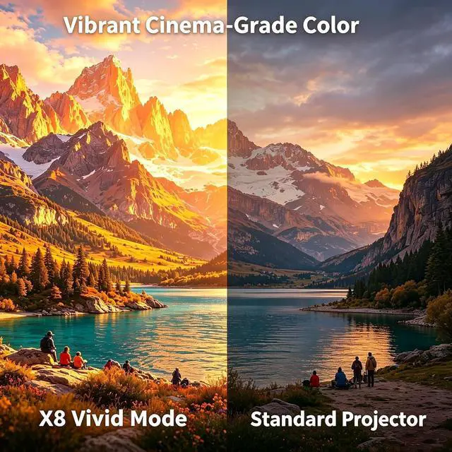 Alt view image 4 of 7 - Home Cinema & Memories Kit: X8 180° Rotatable Smart Projector & Retro Digital Camera Bundle