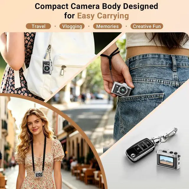Alt view image 7 of 7 - Home Cinema & Memories Kit: X8 180° Rotatable Smart Projector & Retro Digital Camera Bundle