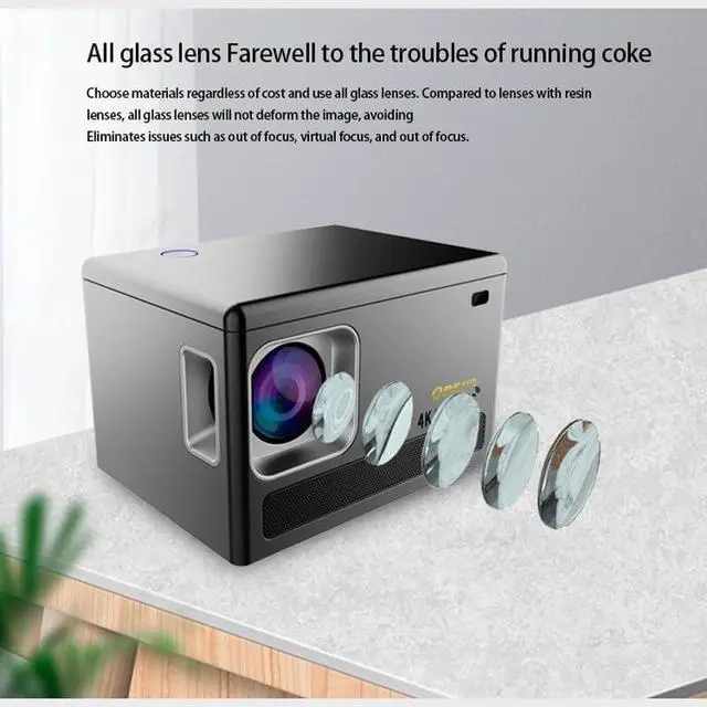 Alt view image 3 of 6 - Home Projector 4K Android Band 6.0 800 ANSI BT5. 1920*1080P Cinema Outdoor Portable
