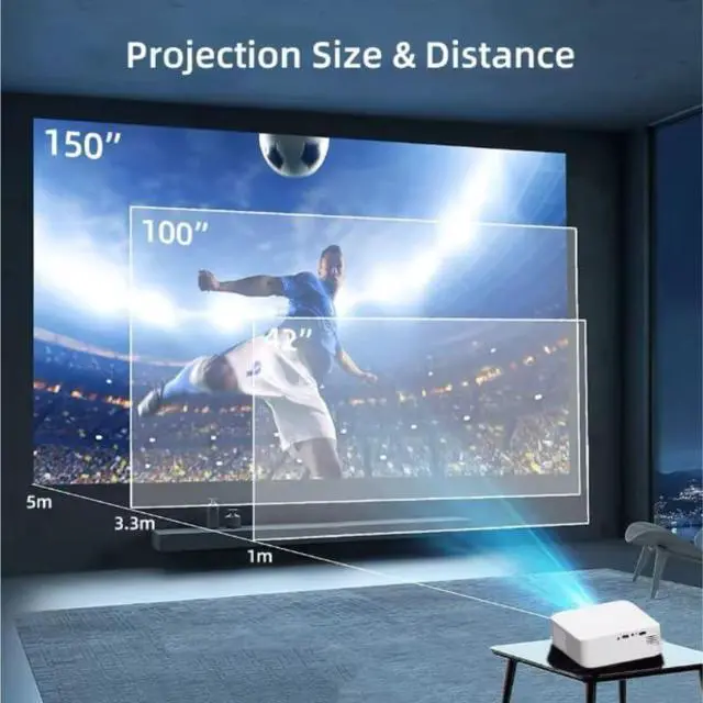 Alt view image 3 of 6 - Projector High Definition Portable Intelligent Home Theater for Household Use