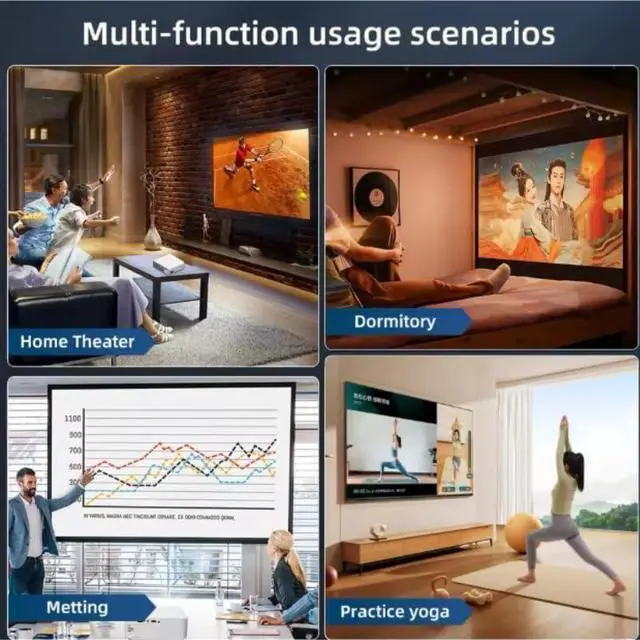 Alt view image 4 of 6 - Projector High Definition Portable Intelligent Home Theater for Household Use