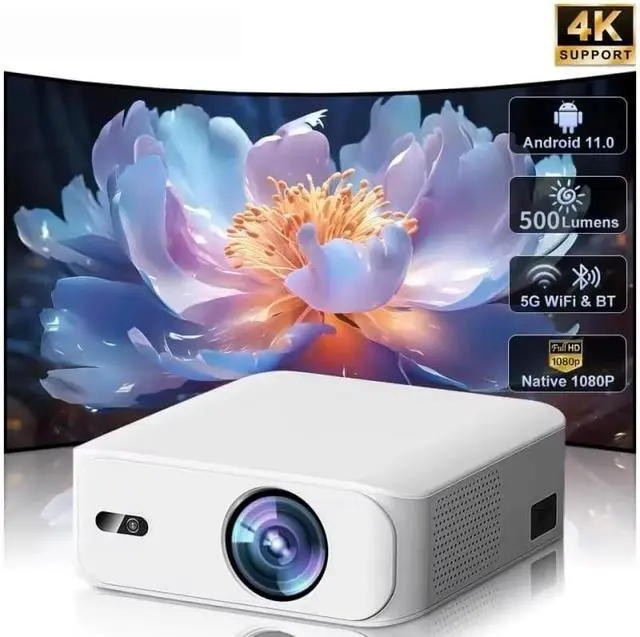 Alt view image 6 of 6 - Projector High Definition Portable Intelligent Home Theater for Household Use