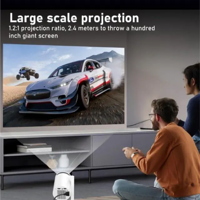 Alt view image 4 of 6 - Portable Projector for Home Living Room Wall Mounted Cinema