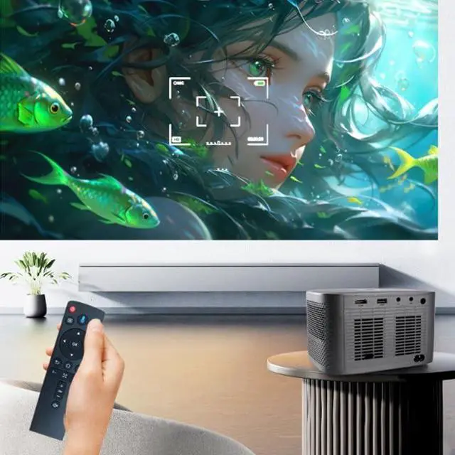Alt view image 3 of 6 - High Definition 4K Projector for Home Office Hotel Wireless Screen Projection