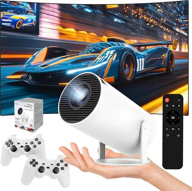 Main image of M300pro Mini Projector 36000+ Games,Compatible with 14 Emulators,Android 11,Game Projector with Controller,2.4/5G WiFi+BT,H713 Chip,Supports HD-IN,Portable Projectors for Home/Outdoor (White Box)
