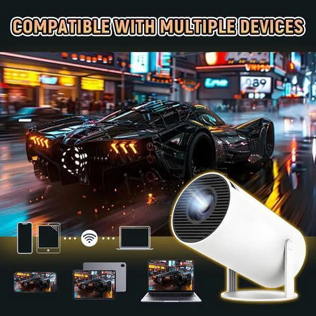 Alt view image 3 of 7 - M300pro Mini Projector 36000+ Games,Compatible with 14 Emulators,Android 11,Game Projector with Controller,2.4/5G WiFi+BT,H713 Chip,Supports HD-IN,Portable Projectors for Home/Outdoor (White Box)