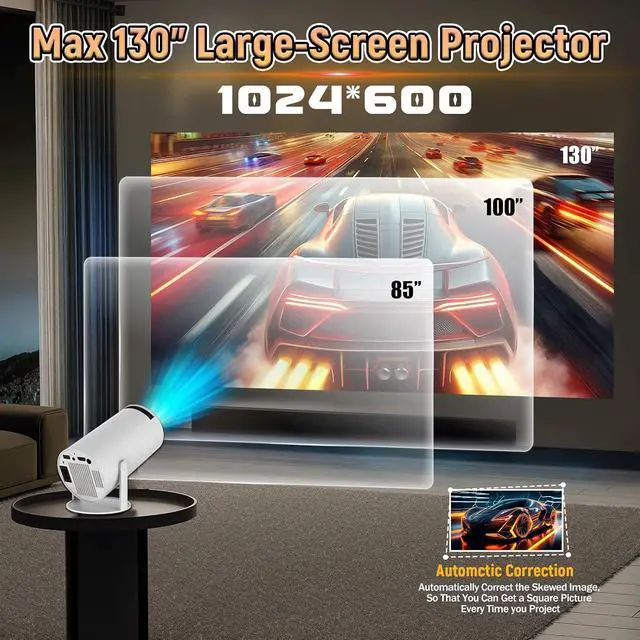 Alt view image 5 of 7 - M300pro Mini Projector 36000+ Games,Compatible with 14 Emulators,Android 11,Game Projector with Controller,2.4/5G WiFi+BT,H713 Chip,Supports HD-IN,Portable Projectors for Home/Outdoor (White Box)