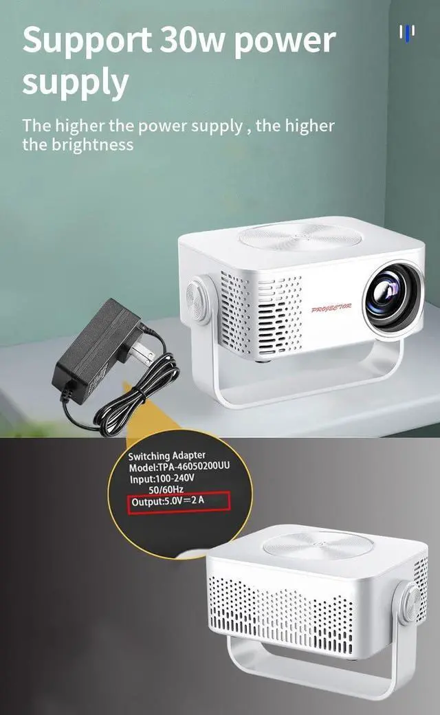 Alt view image 6 of 7 - M60 portable high-definition projector, smart home theater mobile projector