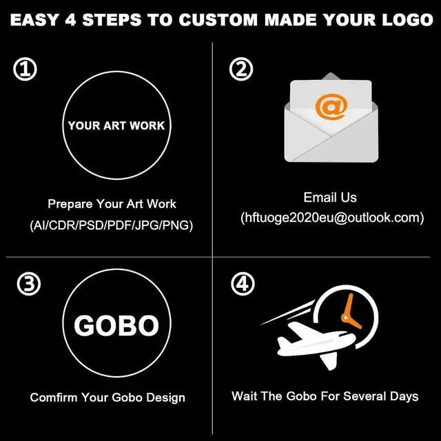 Alt view image 6 of 6 - Black 110W IP67 Custom Logo GOBO Projector with Remote Control, to Design and Make Logo for Company, Store, Shop, Mall