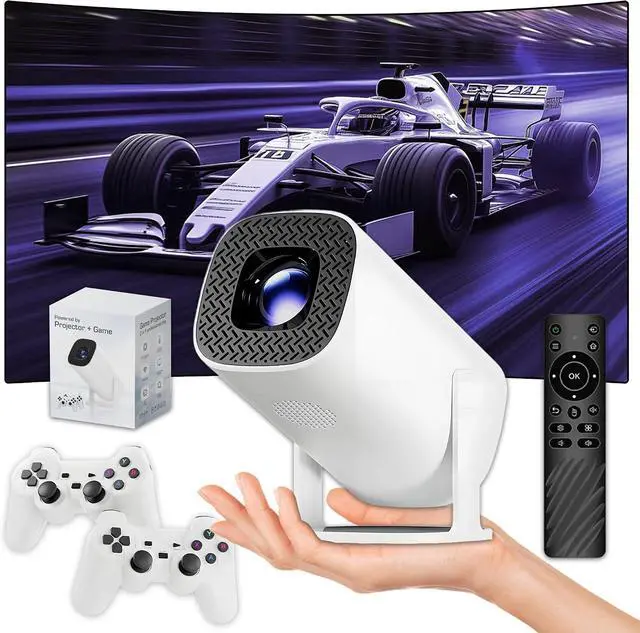 Main image of P40PRO Mini Game Projector,36000+ Games,Compatible with 14 Simulators,2.4/5G WiFi+Bluetooth,Android 11,1024×600P,Allwinner H713,1GB+8GB,Support HD-IN,Portable Projector for Home/Outdoor(White)