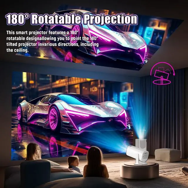Alt view image 2 of 7 - P40PRO Mini Game Projector,36000+ Games,Compatible with 14 Simulators,2.4/5G WiFi+Bluetooth,Android 11,1024×600P,Allwinner H713,1GB+8GB,Support HD-IN,Portable Projector for Home/Outdoor(White)