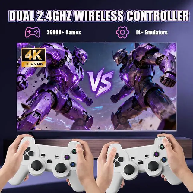 Alt view image 4 of 7 - P40PRO Mini Game Projector,36000+ Games,Compatible with 14 Simulators,2.4/5G WiFi+Bluetooth,Android 11,1024×600P,Allwinner H713,1GB+8GB,Support HD-IN,Portable Projector for Home/Outdoor(White)