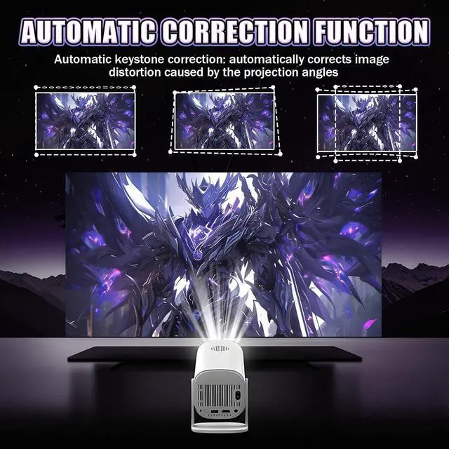 Alt view image 6 of 7 - P40PRO Mini Game Projector,36000+ Games,Compatible with 14 Simulators,2.4/5G WiFi+Bluetooth,Android 11,1024×600P,Allwinner H713,1GB+8GB,Support HD-IN,Portable Projector for Home/Outdoor(White)