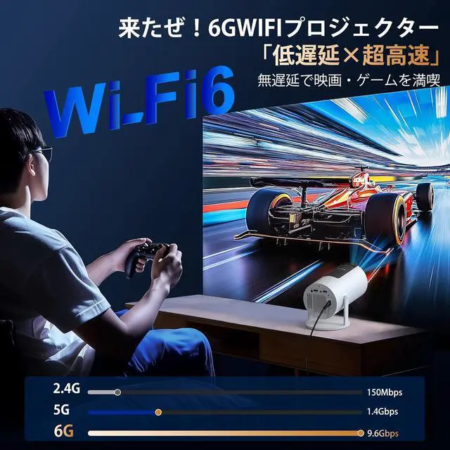 Alt view image 4 of 7 - Pericat Projector, Household Use, Small, Ceiling Projection, 27,000 LM, 1080P, 270° Rotation, 4K Compatible, Home Projector, Wi-Fi 6 Instant Connection, Bluetooth 5.4, HiFi Speaker, Automatic Keystone