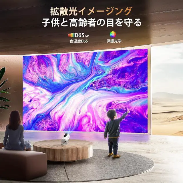 Alt view image 6 of 7 - Pericat Projector, Household Use, Small, Ceiling Projection, 27,000 LM, 1080P, 270° Rotation, 4K Compatible, Home Projector, Wi-Fi 6 Instant Connection, Bluetooth 5.4, HiFi Speaker, Automatic Keystone