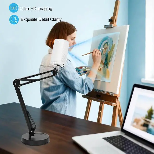 Alt view image 2 of 5 - Integrated Art Projector Kit, Adjustable Focus Tracking Projection, Wi Fi/USB Connection For Mobile Phones And Tablets, Home Creative Painting Classroom Learning.(European regulations)