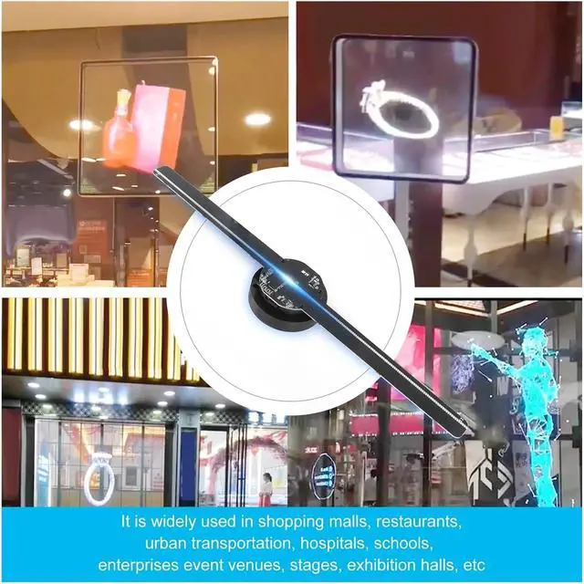 Alt view image 4 of 7 - 42CM /16.5in 224LED WiFi Holograma 3D Projector LED Fan Holographic APP Advertising Machine Imaging Hologram Player Logo Display Simple Management
