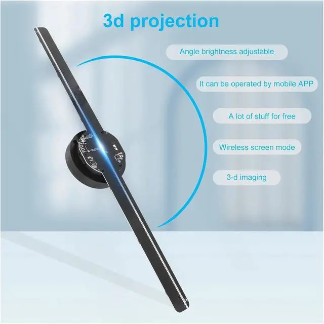 Alt view image 6 of 7 - 42CM /16.5in 224LED WiFi Holograma 3D Projector LED Fan Holographic APP Advertising Machine Imaging Hologram Player Logo Display Simple Management